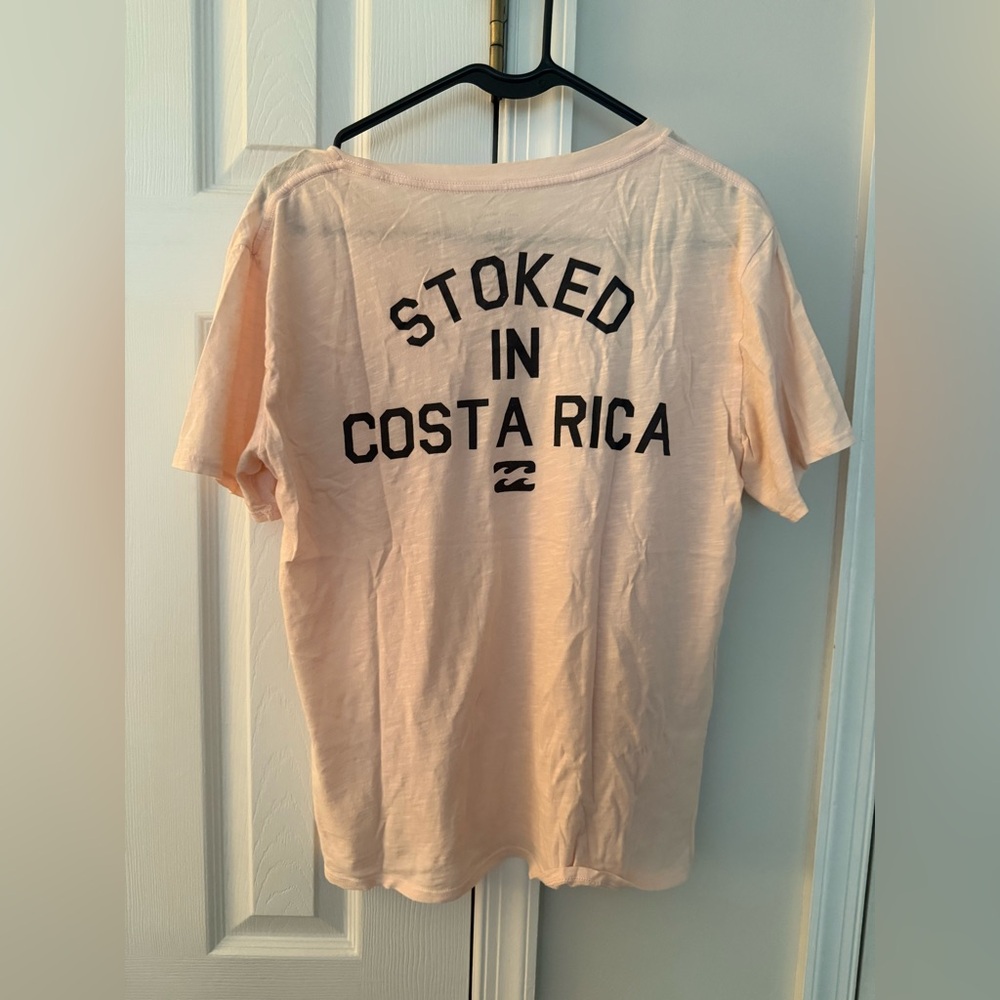 Stoked in Costa Rica Graphic Tee - Light Pink